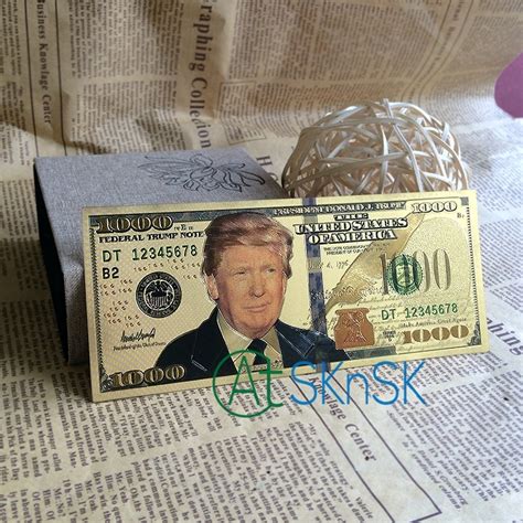 Buy 10pcs Lot Donald Trump Us Dollar Gold Banknote Set 24k Gold Plated 1000 Usd