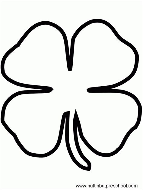 Shamrock Template Free Printable Four Leaf Clover Template Coloring