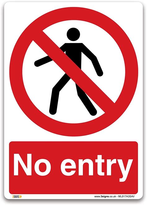 No Entry Sign A Self Adhesive Vinyl Sticker Prohibition Safety
