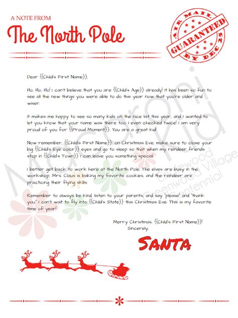 Receive A Personalized Letter From Santa Claus Macaroni Kid Englewood