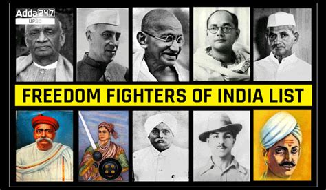 Freedom Fighters Of India List 1857 1947 Names And Contribution