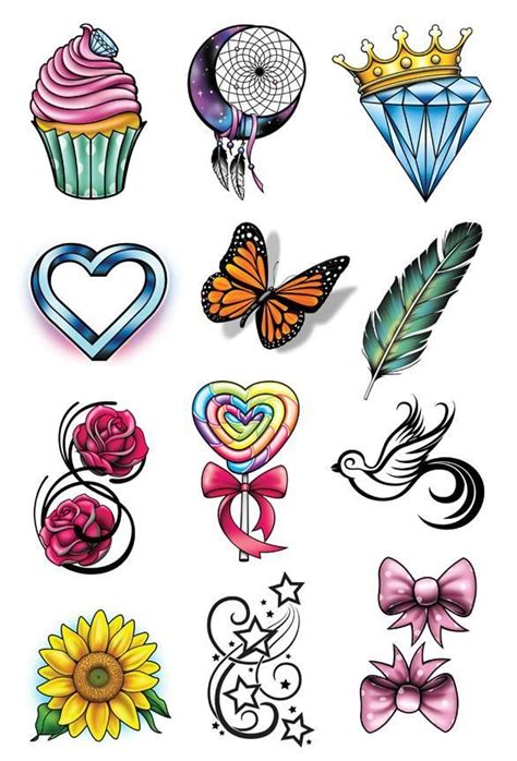 just 4 girls temporary tattoo set girls temporary tattoos cupcake tattoos girl tattoos