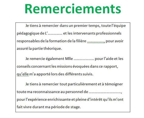 Remerciement Rapport De Stage 3eme Exemple Comprendre Comment