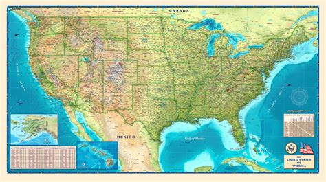 Usa Physical Wall Map The Map Shop