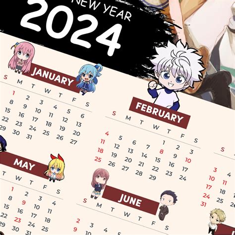 Jual Kalender Anime 2024 Poster Anime Kalender 2024 Masehi Spy X