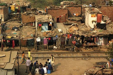 Ghetto And Slums In Delhi Indiathese Unidentified People Live In A