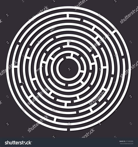 Maze Paper Labyrinth Vector Illustration Round Vector De Stock Libre