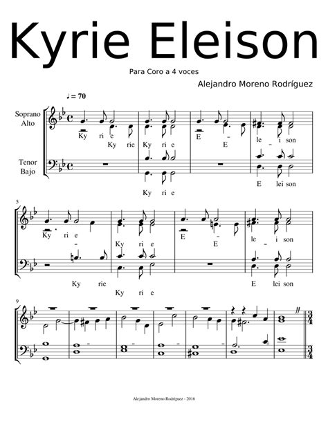 Kyrie Eleison Sheet Music For Voice Download Free In Pdf Or Midi