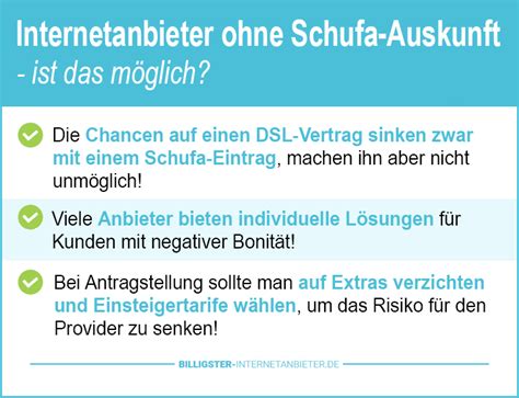 Privat ohne schufa möglich vermieter sind grundsätzlich nicht dazu verpflichtet, die schufa potenzieller mieter einzuholen. Internetanbieter ohne Schufa Auskunft 2021 → trotz Schufa ...