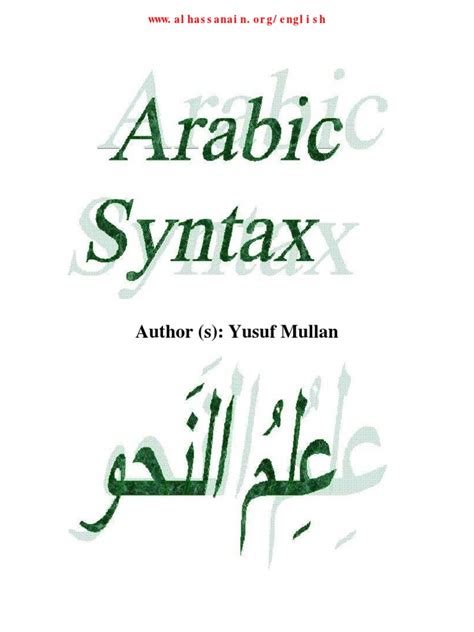 arabic syntax pdf grammatical gender grammatical number
