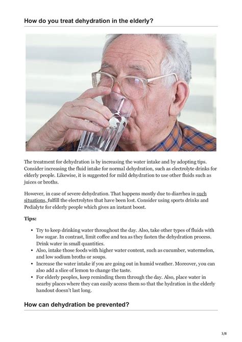 Dehydration In The Elderly Strategies For Prevention And Management