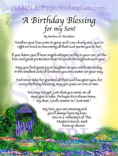 A Birthday Blessing For My Son Personalized Framed T