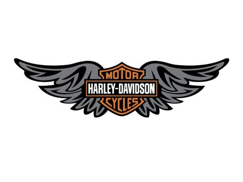 The Harley Davidson Logo Is Shown On A White Background With Black And