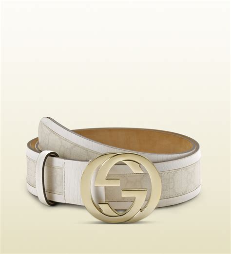 Gucci belt sales are higher than ever. Lyst - Gucci Gg Plus Belt With Interlocking G Buckle in White