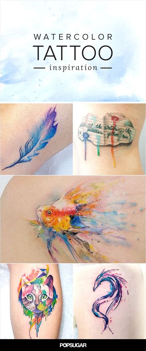 Watercolor Tattoos With Different Colors And Designs