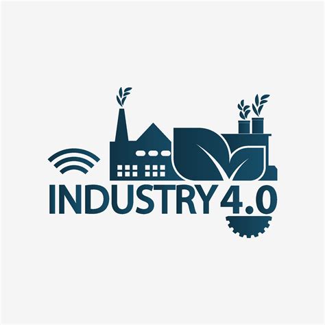 Industry 40 Iconlogo Factorytechnology Conceptvector Illustration