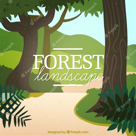 Hand drawn landscape with a path Vector | Free Download