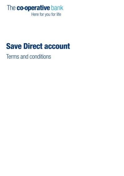 Save Direct Account The Co Operative Bank