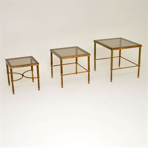 1950 S Vintage French Brass Nest Of Tables Retrospective Interiors Retro Furniture Vintage