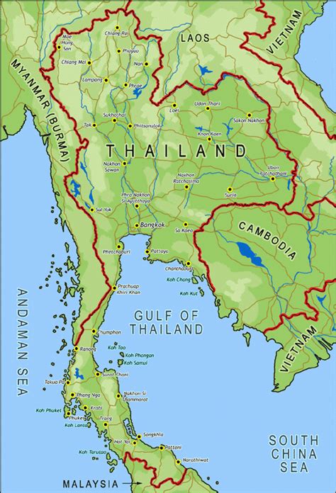 Thailand Khao Sok Nationalpark Map Thailand Map