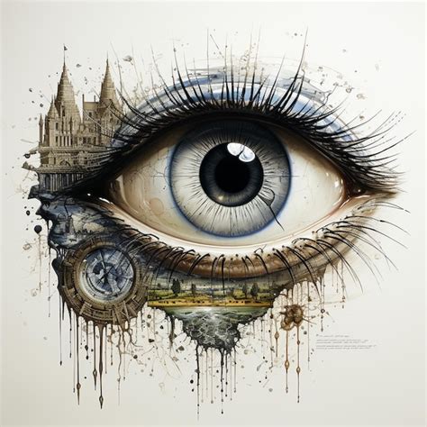 Premium AI Image A Drawing Of An Eye With A Clock Face And The Words Eye On It