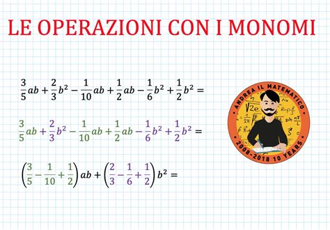 LE OPERAZIONI CON I MONOMI Andrea Il Matematico