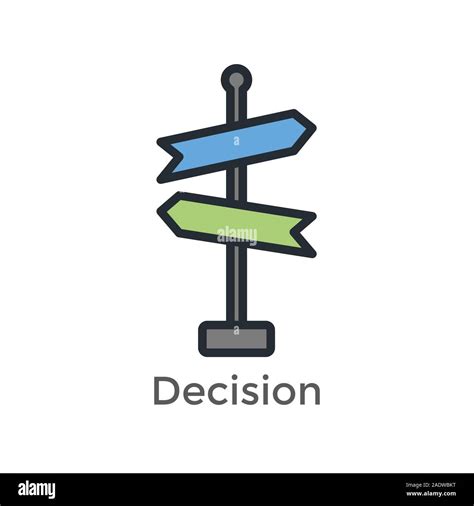 Arrow Directional Way Sign With Making A Decision Or Choice Icon