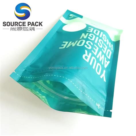 Three Side Sealed Custom Plastic Printed Frosted Ziplock Bag With