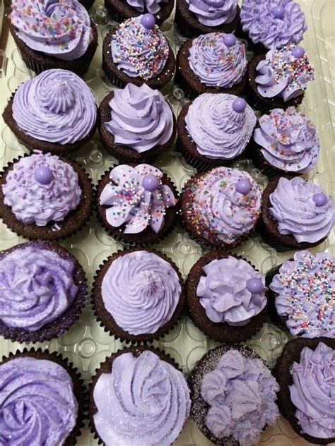 Chocolate Cupcake With Purple Vanilla Buttercream Vanilla Buttercream