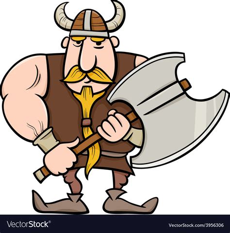 Viking Cartoon Royalty Free Vector Image Vectorstock