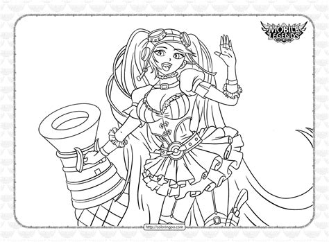 Mobile Legends Game Layla Coloring Page