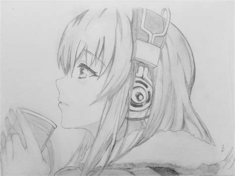 Animiesme Hoodie Headphone Anime Girl Drawing