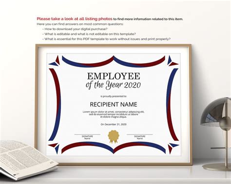 Better organize your hr department and save validate the medical condition of the patient by giving them a doctor's note template. Employee of the YEAR Editable Template Editable Award Employee | Etsy | Template printable ...