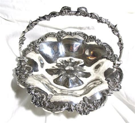 Gorgeous Antique Victorian Ornate Silver Plated Wedding Brides Basket