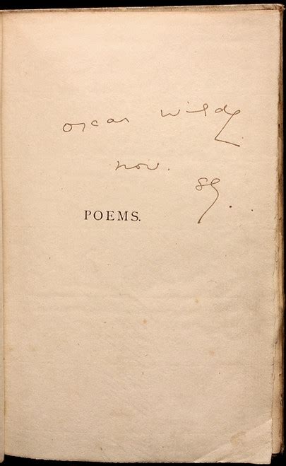 Wilde Oscar Poems 1882 Fifth Edition Signed And Dated By Wilde