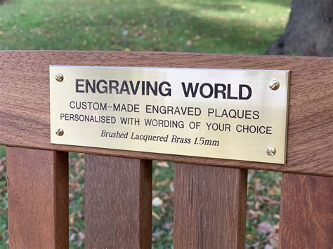 Engraving World 4 X 2 Engraved Polished Brass Bench Pet Memorial Plaque