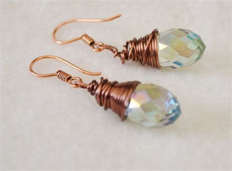 Briolette Wire Wrapped Crystal Earrings Wire Wrapping Crystals
