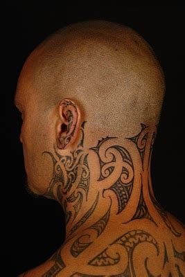 Tribal flower tattoo on neck. 36 Awesome Neck Tattoos to Consider...
