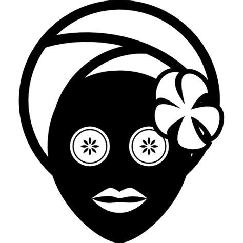 Facial Mask With Flower In Spa Free People Icons