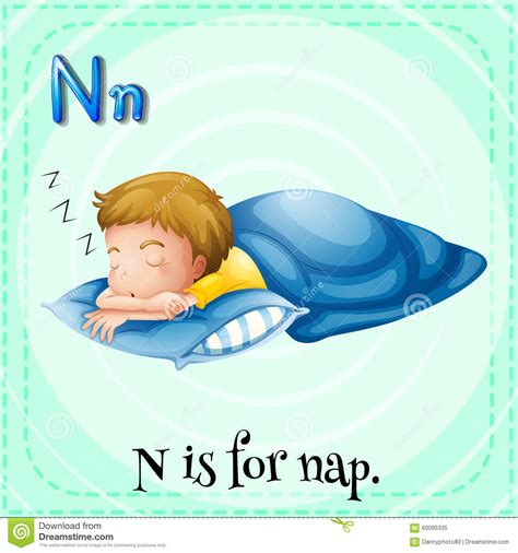 Check spelling or type a new query. Flashcard Letter N Is For Nap Stock Vector - Illustration ...