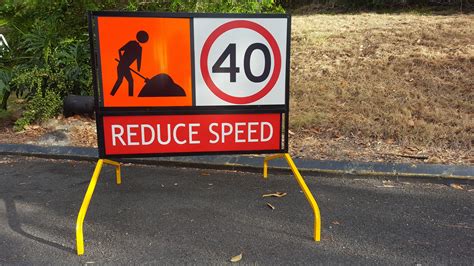Road Works Multi Message Signs And Frames National Safety Signs Gold