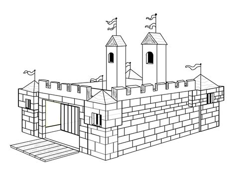 Coloriage Chateau fort gratuit à imprimer  Coloriages.info