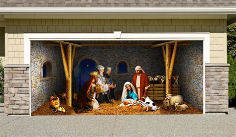 Outdoor Decoration Nativity Scene Christmas Holiday Home Garage Door