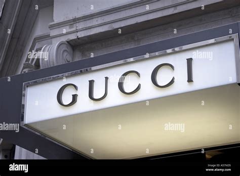Gucci Shop Front And Logo Sign Old Bond Street London W1 England Stock