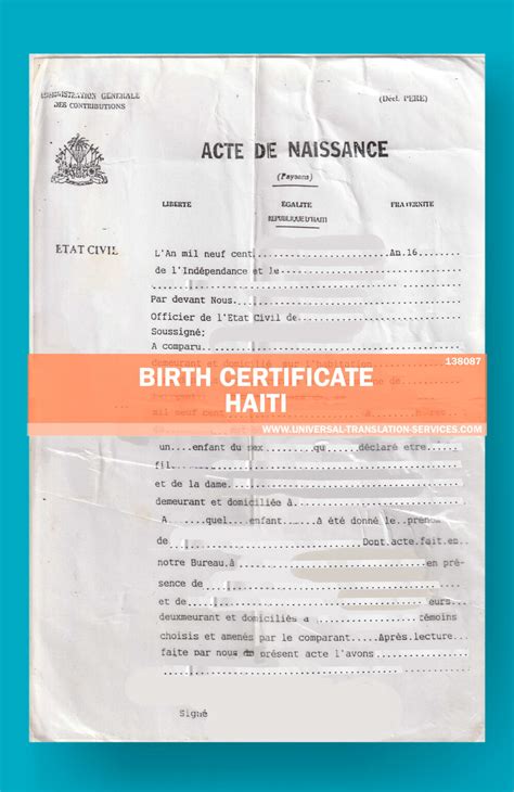Birth Certificate Translation Template Haiti At 15 Best Offer