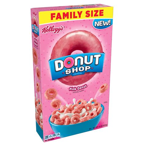 Kelloggs Donut Shop Breakfast Cereal Strawberry 16 Oz
