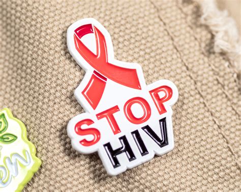 Stop Hiv Stock Lapel Pins Awareness Lapel Pins 24hourwristbandscom