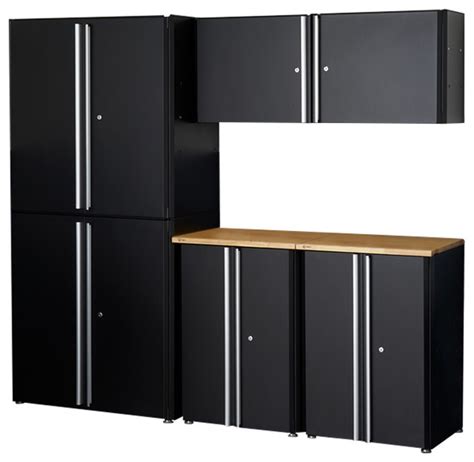 The cabinets go great with the custom floor and car lift. TRINITY Garage Cabinet 6-Piece Set - Contemporary - Garage ...