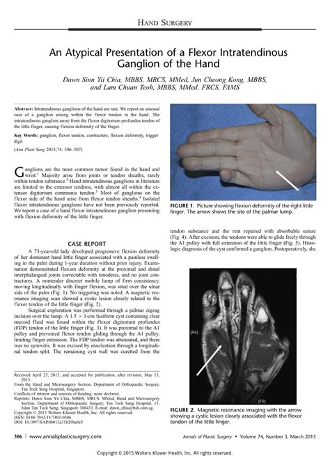 PDF An Atypical Presentation Of A Flexor Intratendinous Ganglion Of The Hand