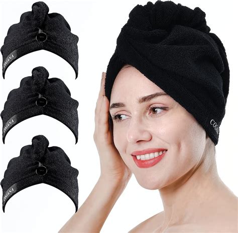 Cogana 3pack Microfiber Hair Towels Hair Towel Wrap For